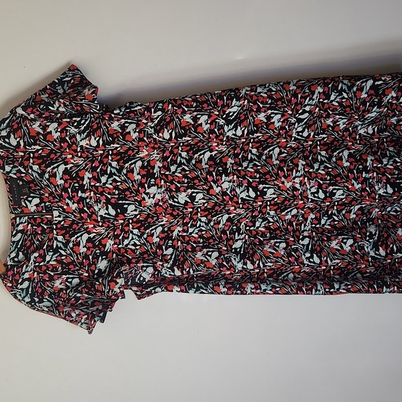 Tahari My Perfect Shape Plus Floral Shift Dress Cap Ruff, Size 1x - Picture 1 of 8